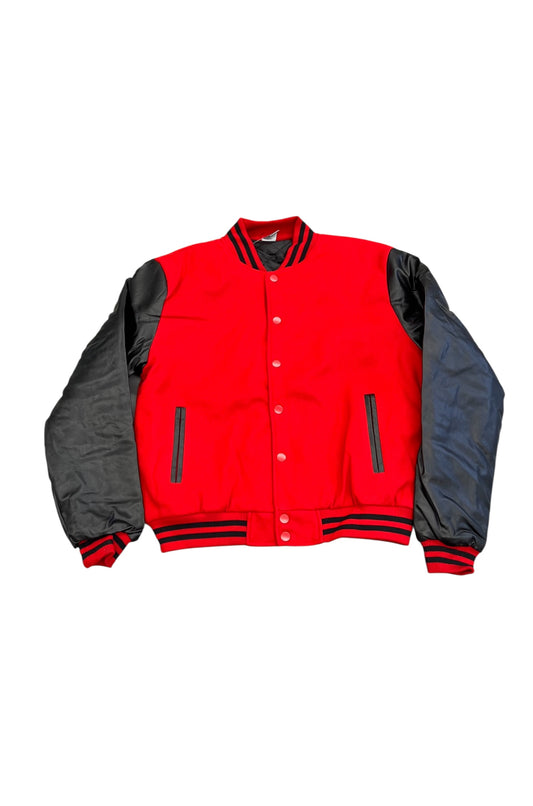 Varsity Letterman Jacket - Red/Black