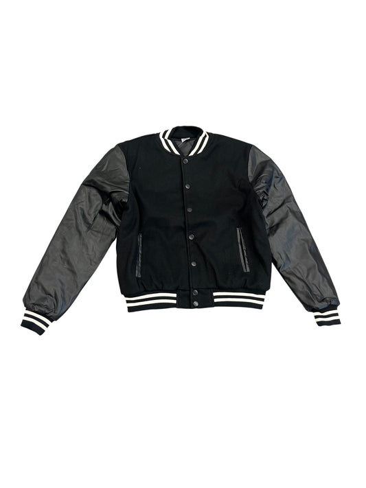Varsity Letterman Jacket - Black/Black