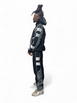 3 Tone Windbreaker Set - Grey/Whie/Black