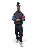 3 Tone Windbreaker Set - Pink/Blue/Black
