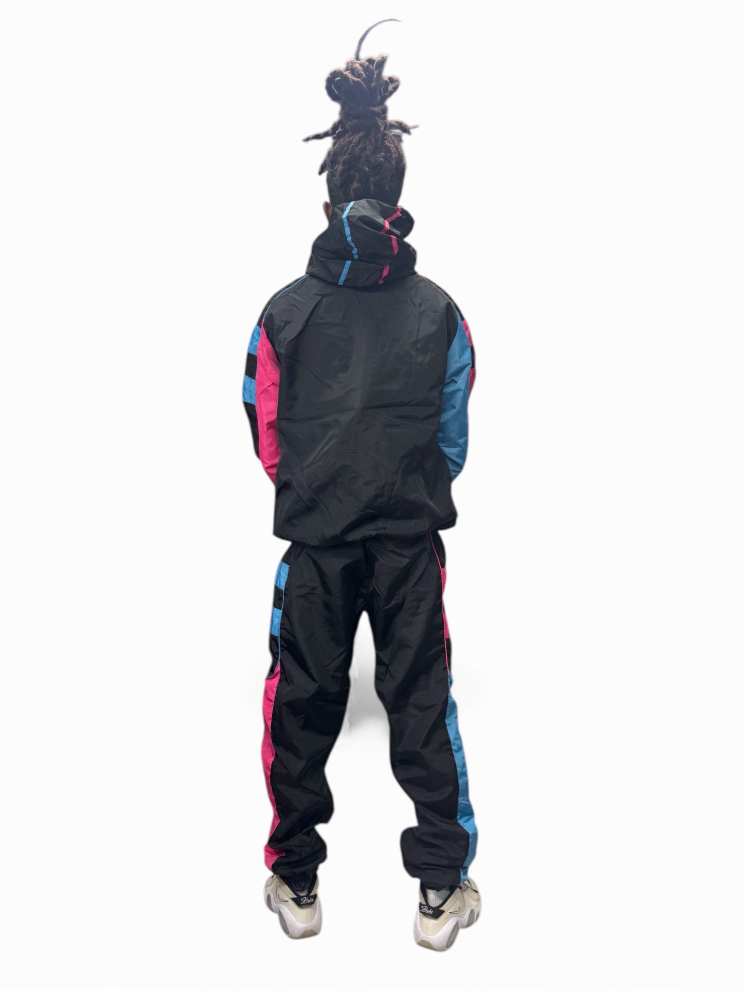 3 Tone Windbreaker Set - Pink/Blue/Black