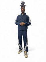 Strip Track Suit - Navy