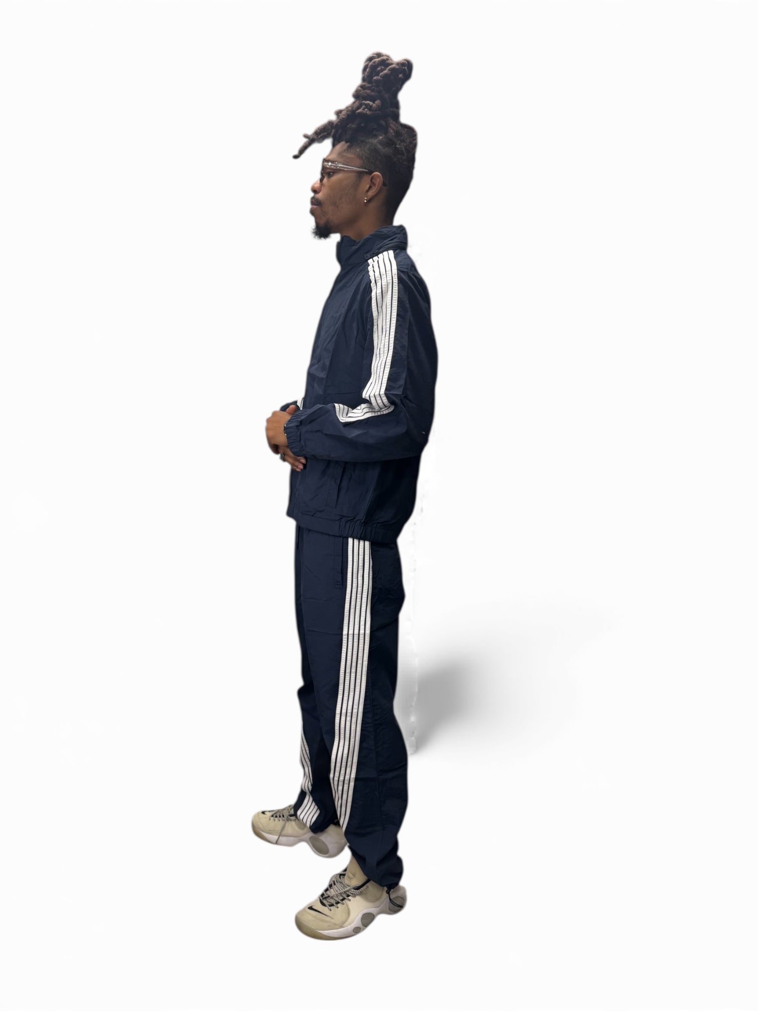 Strip Track Suit - Navy