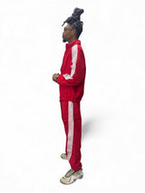 Strip Track Suit - Red
