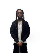 Crop Zipper Hoodie - Black