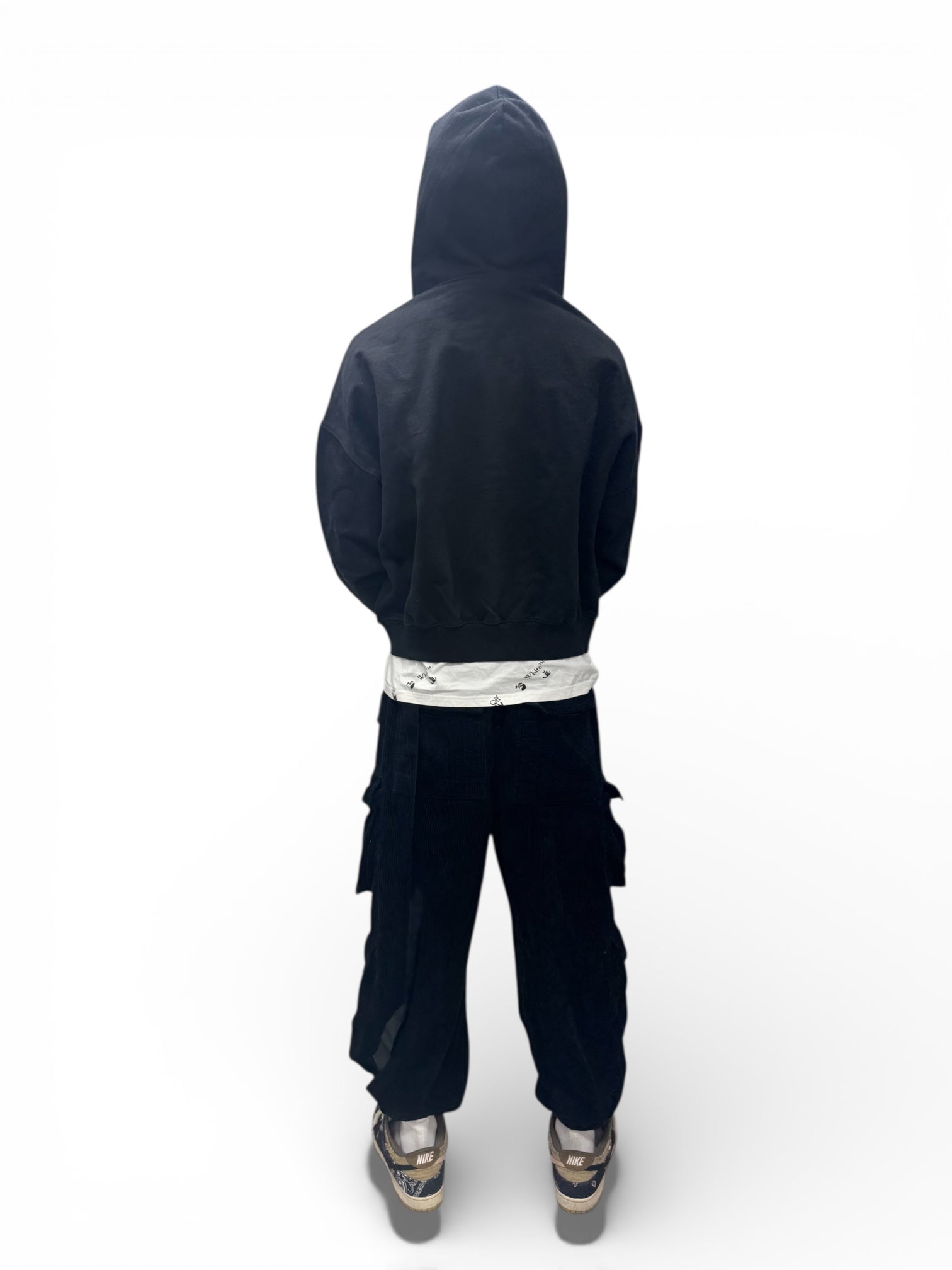 Crop Zipper Hoodie - Black