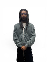 Crop Zipper Hoodie - Grey