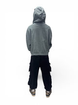 Crop Zipper Hoodie - Grey